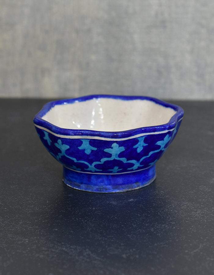 Blue lotus handcrafted bowl