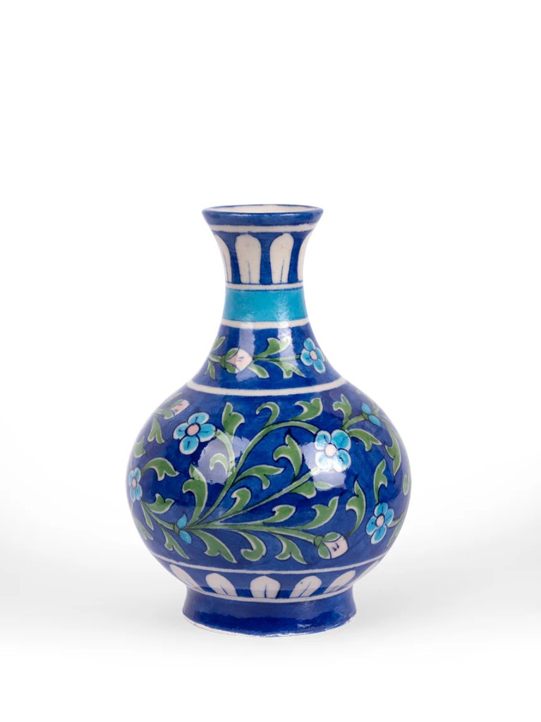Blue pottery surahi vase
