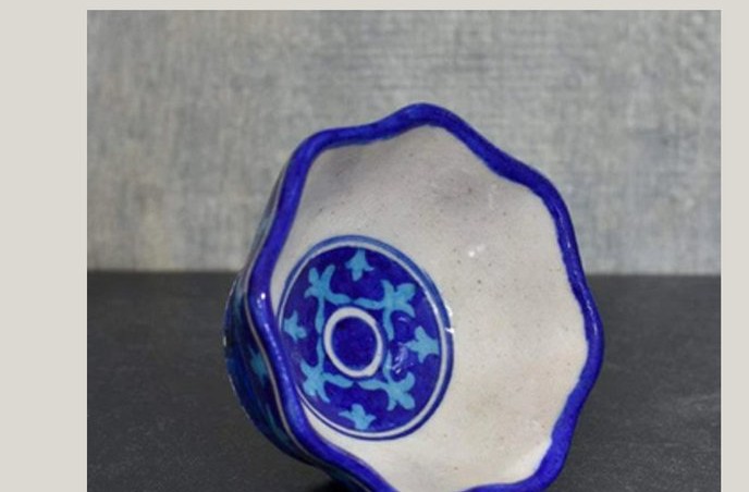 Blue Pottery Bowl Lotus