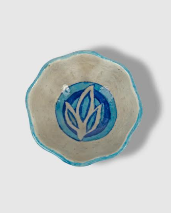 Blue Pottery Bowl Lotus