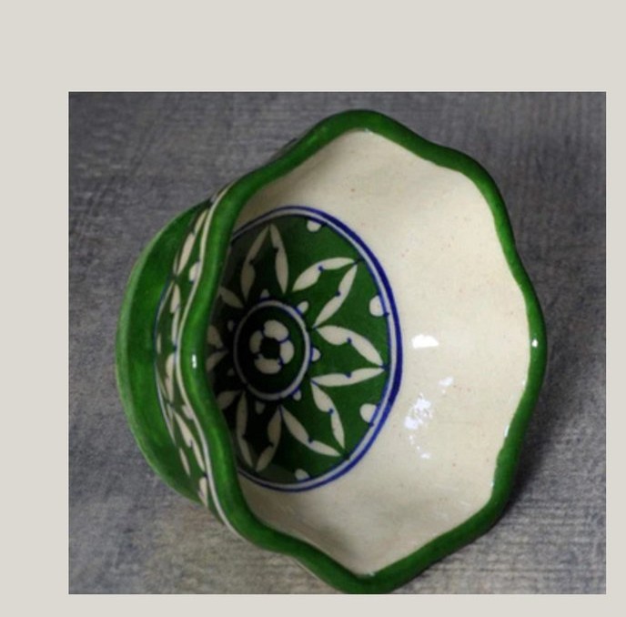 Blue Pottery Bowl Lotus