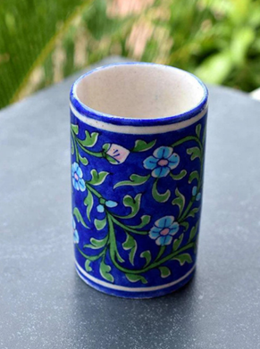 Blue Pottery Cylinder