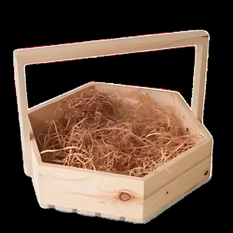 Wooden Basket with Handle