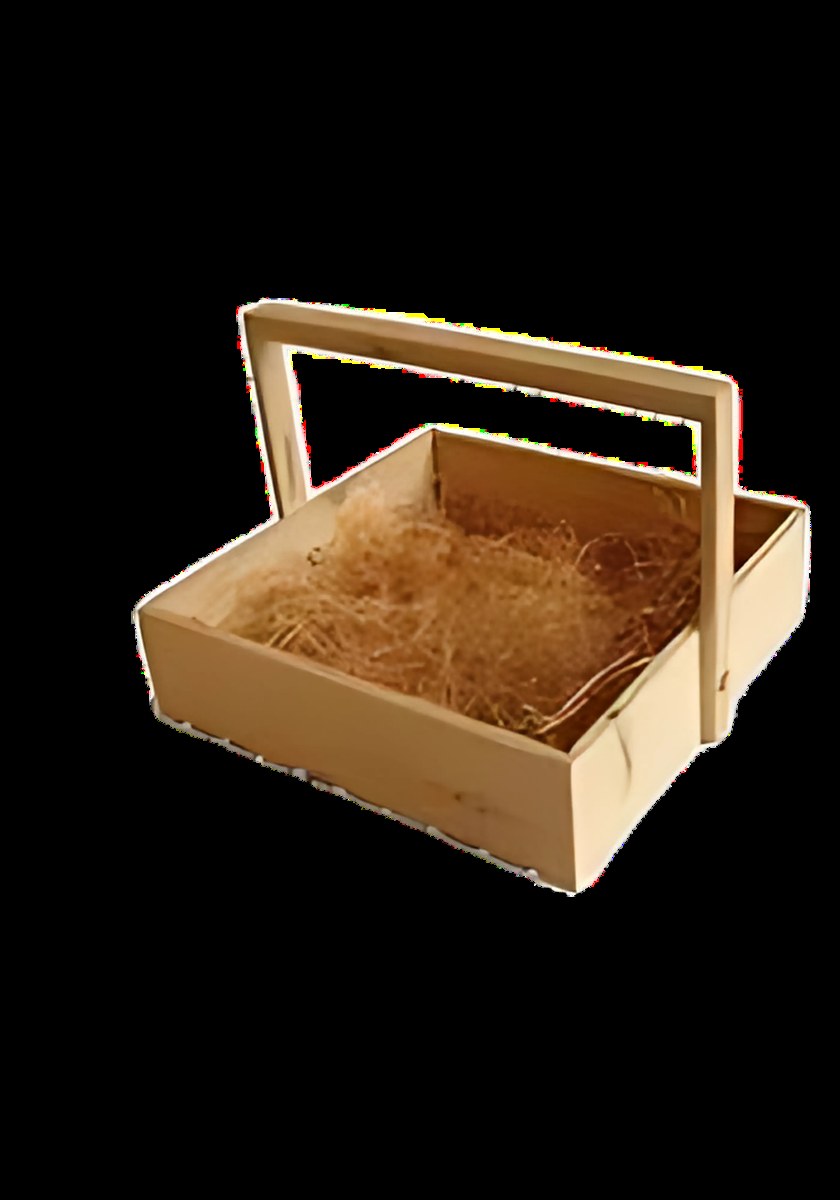 Wooden Basket with Handle