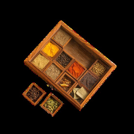 Wooden Spice Box Set with Spoon