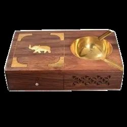 Wooden Ashtray With Cigarette Storage Case